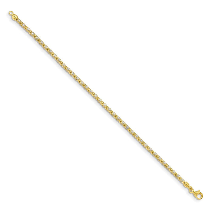 Shop Stylish Gold-Tone CZ Chain Bracelet | 7.5" Sterling Silver Design-2