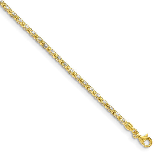 Shop Stylish Gold-Tone CZ Chain Bracelet | 7.5" Sterling Silver Design