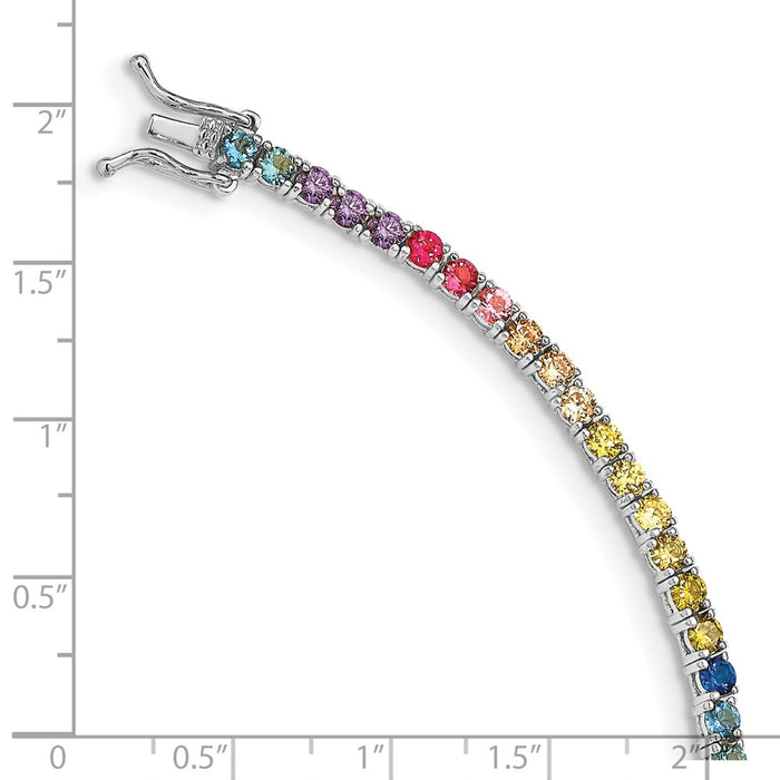 Buy Stylish 7-Inch Rhodium-Plated Sterling Silver Tennis Bracelet with 3mm CZ-3