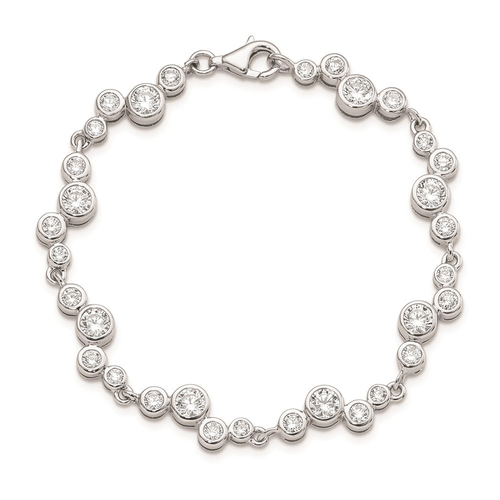 Buy Stylish Rhodium-Plated Sterling Silver Bracelet with Cubic Zirconia