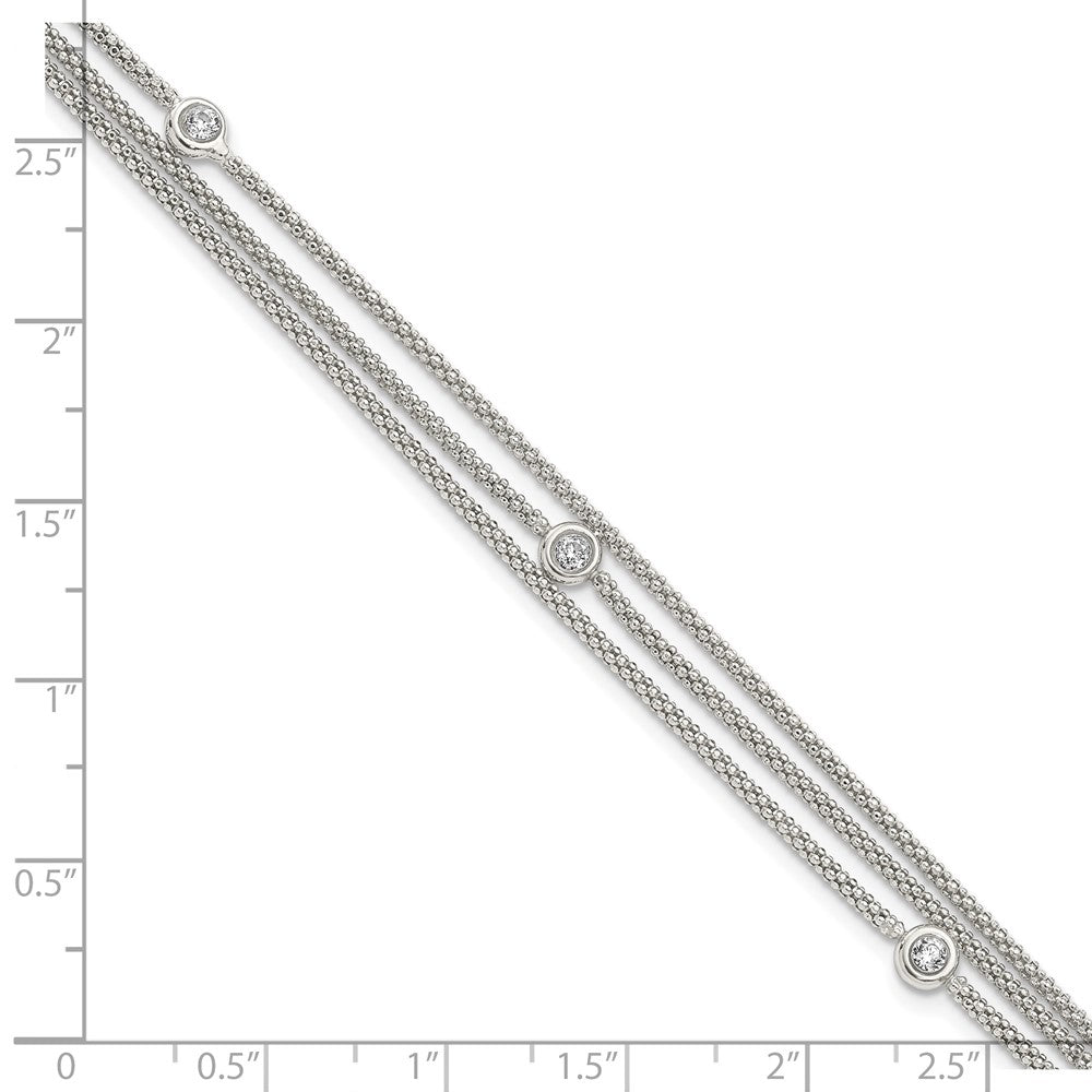 Exclusive Polished Multi-Strand CZ Bracelet in Sterling Silver - Stylish Value