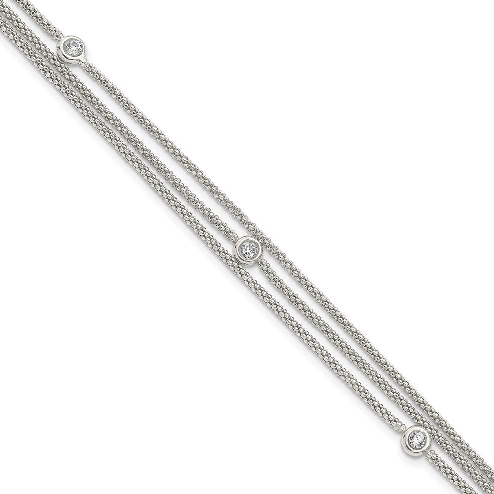 Exclusive Polished Multi-Strand CZ Bracelet in Sterling Silver - Stylish Value