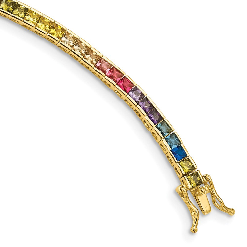 Shop Designer 7.25-Inch Channel-Set CZ Bangle in Sterling Silver, Luxury Style