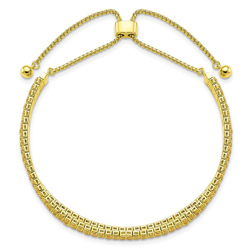 Buy Stylish Gold Tone November Birthstone Bracelet - Adjustable, Triple CZ