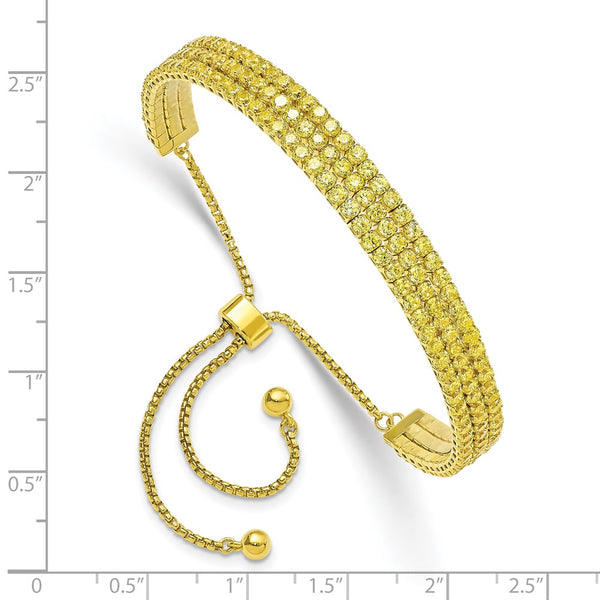 Gold Tone November Birthstone Bracelet - Adjustable, Triple CZ