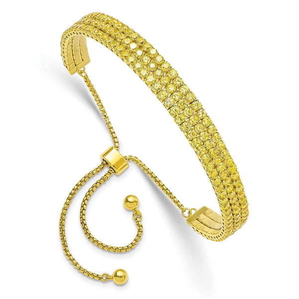 Gold Tone November Birthstone Bracelet - Adjustable, Triple CZ