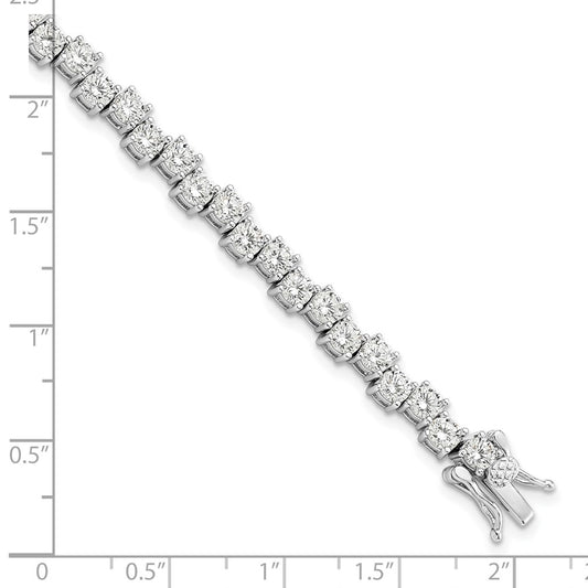 Shop Stylish 4mm CZ Bracelet in Rhodium-Plated Sterling Silver - Luxury Value