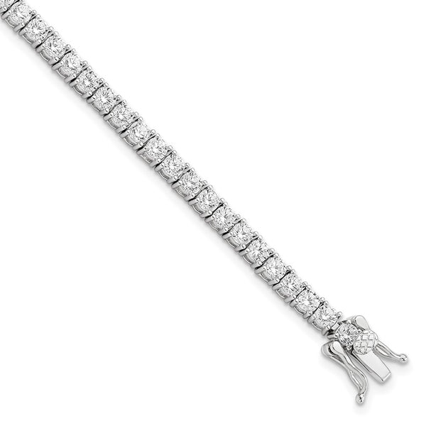 Rhodium-Plated CZ Tennis Bracelet in Sterling Silver