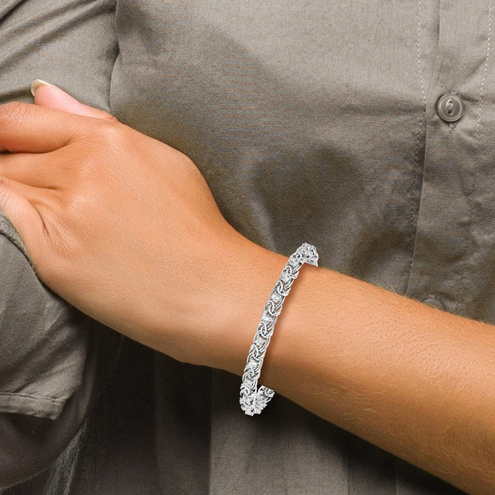 Shop Stylish 7.5-inch Polished Clear CZ Bracelet in Rhodium-Plated Silver-3