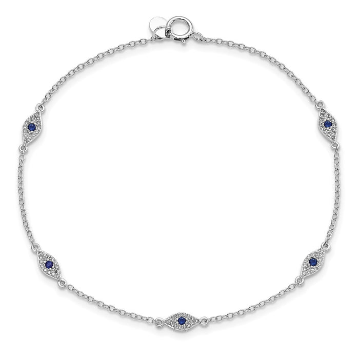 Exclusive Polished Sterling Silver Bracelet 7.5" with CZ Accents - Stylish Value!-4