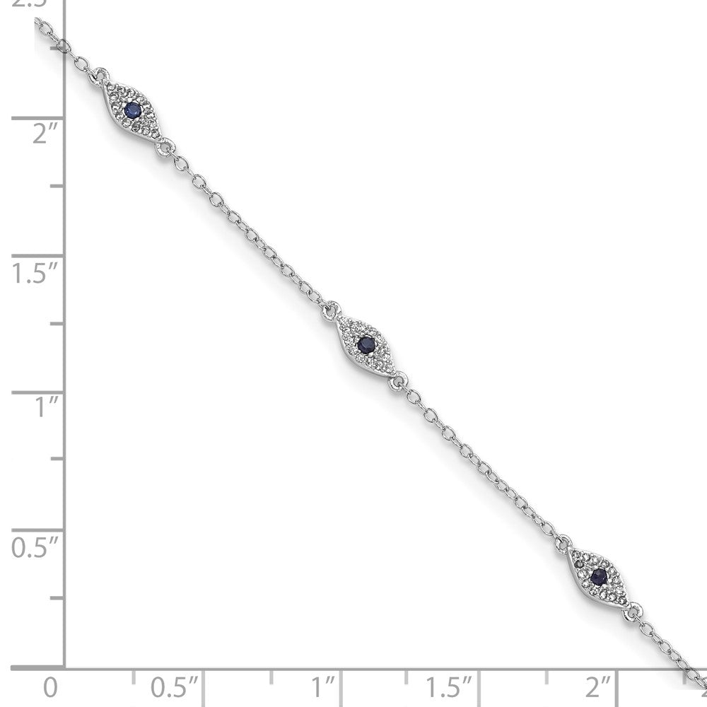 Exclusive Polished Sterling Silver Bracelet 7.5" with CZ Accents - Stylish Value!