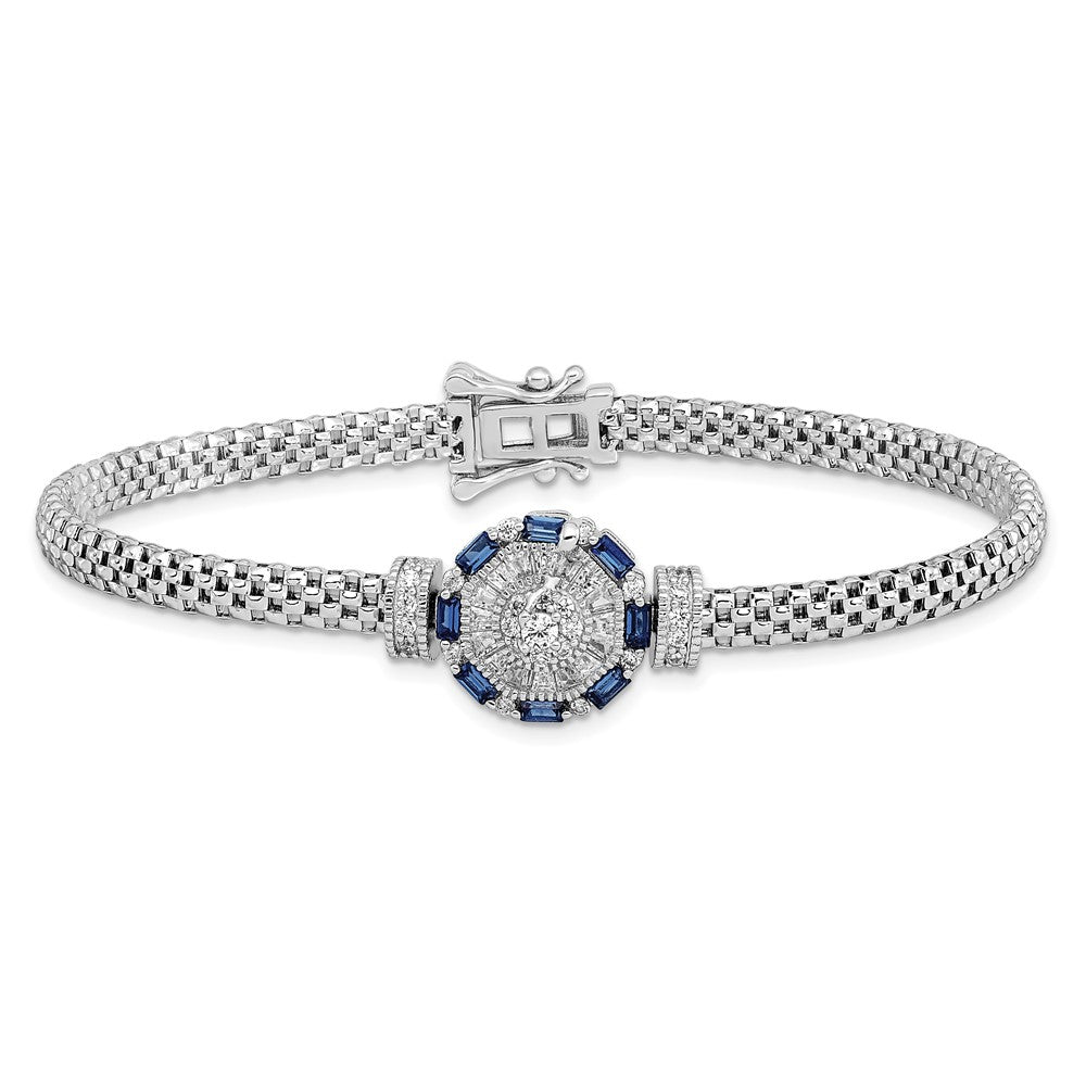 Shop Exclusive Rhodium-Plated Sterling Silver Bracelet with Stylish CZ Stones