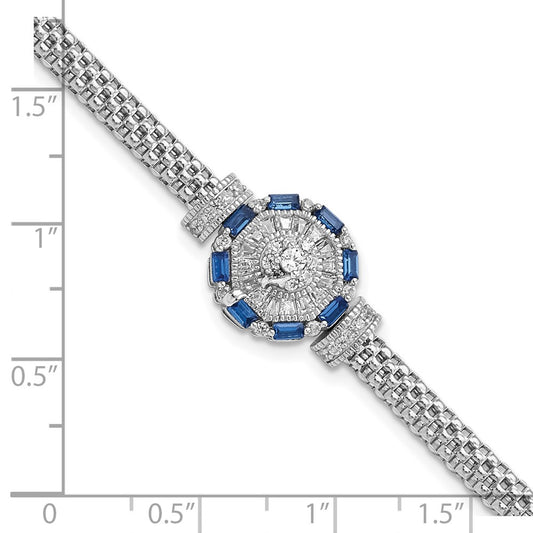 Shop Exclusive Rhodium-Plated Sterling Silver Bracelet with Stylish CZ Stones