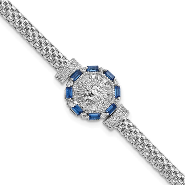 Rhodium-Plated Sterling Silver Bracelet with CZ Stones - Style GR1-1008310