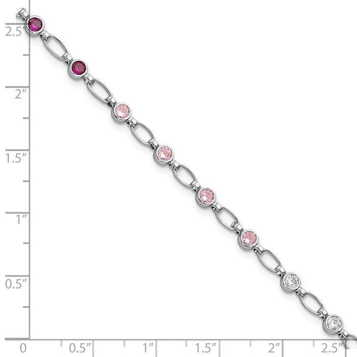 Exclusive Rhodium-Plated Sterling Silver Bracelet with CZ Stones - Stylish Value-2