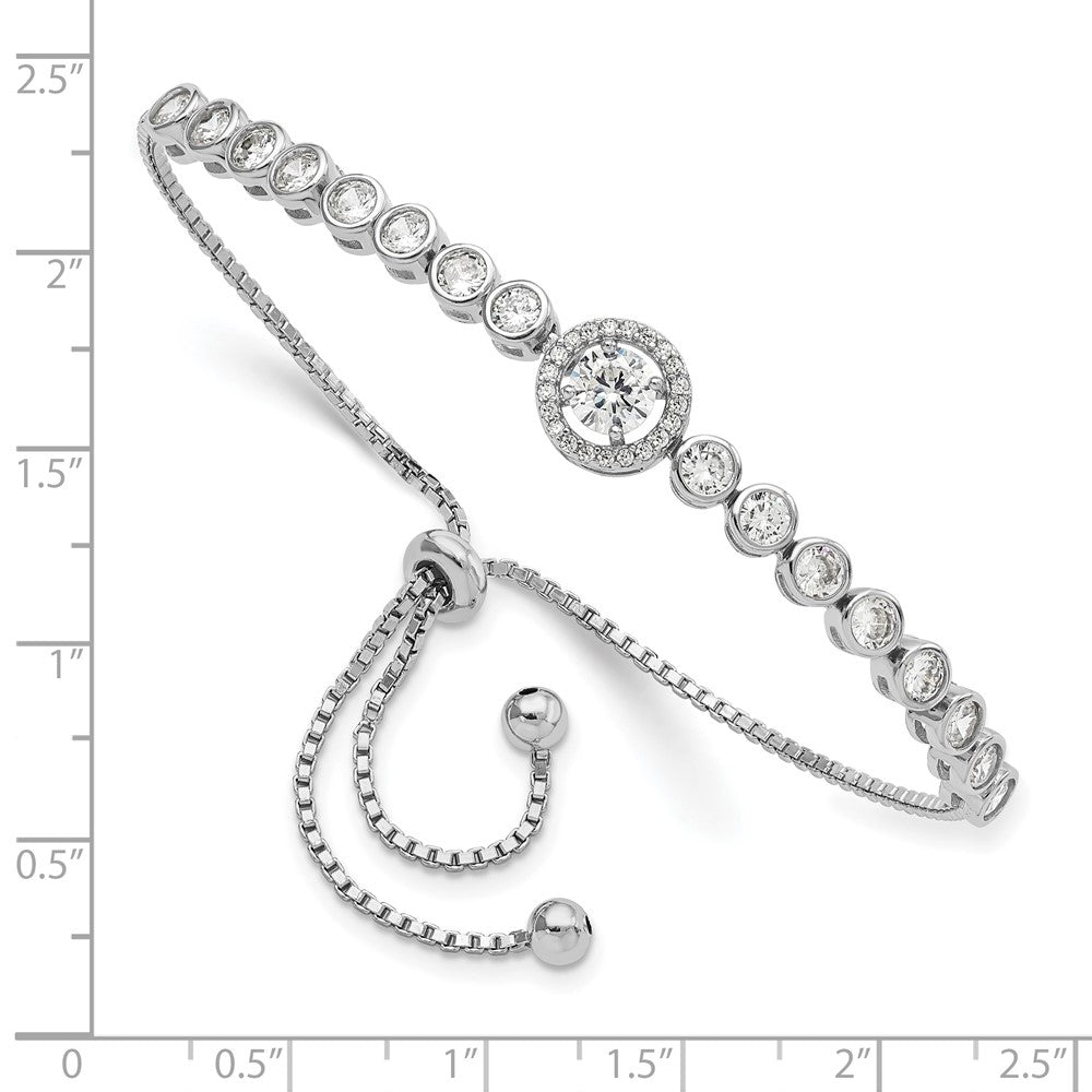Buy Exclusive Rhodium-Plated Sterling Silver Adjustable Bracelet | Stylish CZ Accents