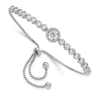 Buy Exclusive Rhodium-Plated Sterling Silver Adjustable Bracelet | Stylish CZ Accents