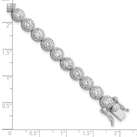 Buy Stylish Rhodium-Plated Sterling Silver CZ Tennis Bracelet - 7.5" Long