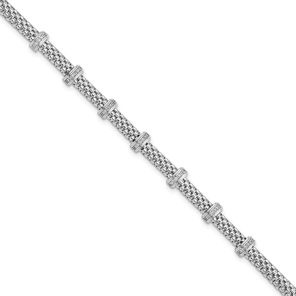 Rhodium-Plated CZ Bracelet in Sterling Silver - Style GR1-1017689