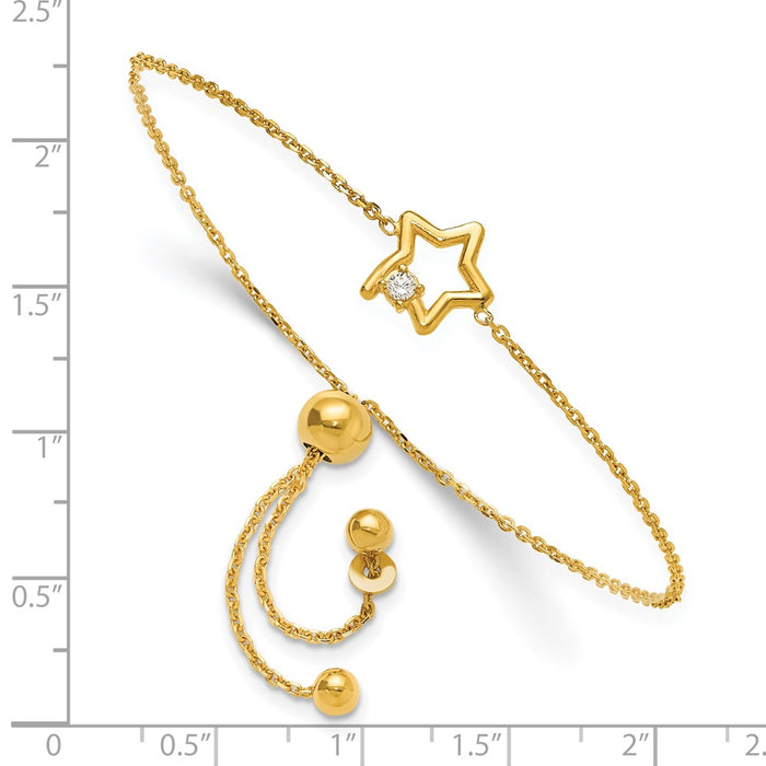 Shop Stylish Gold-Plated Sterling Silver Adjustable Bracelet with CZ Accents-3
