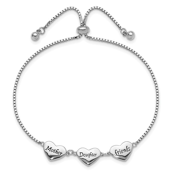 Sterling Silver Rhodium-Plated Enamel Bracelet