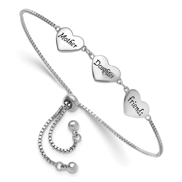 Sterling Silver Rhodium-Plated Enamel Bracelet