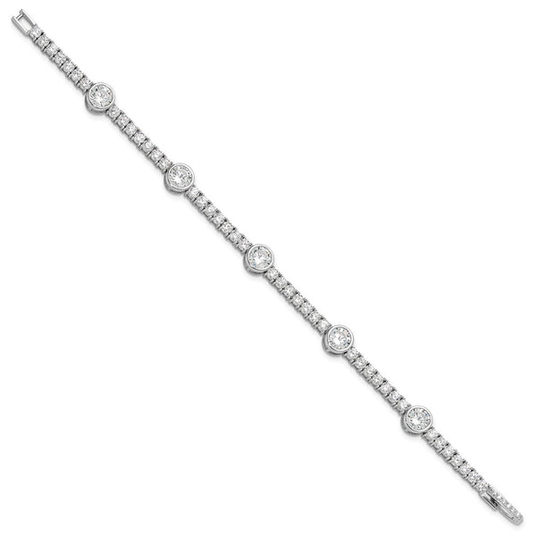 7-Inch Rhodium-Plated Sterling Silver Tennis Bracelet with CZ - Style GR1-1008352