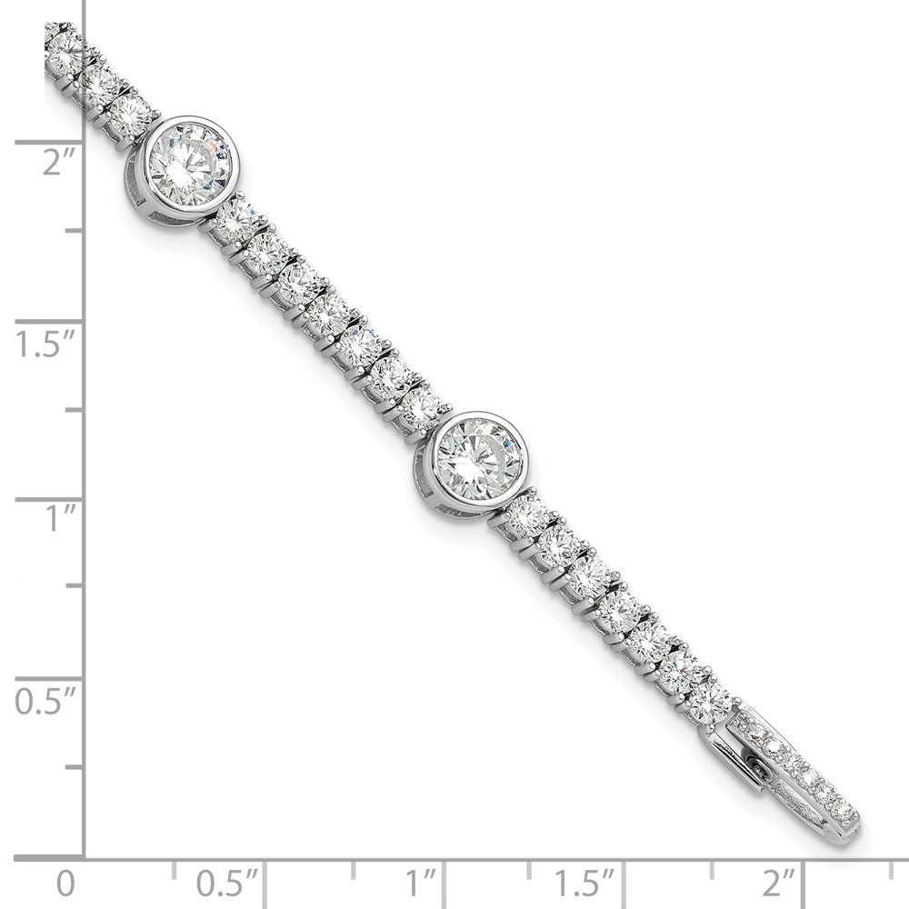 Buy Stylish 7-Inch Rhodium-Plated Sterling Silver Tennis Bracelet with CZ