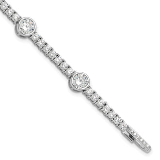 Buy Stylish 7-Inch Rhodium-Plated Sterling Silver Tennis Bracelet with CZ
