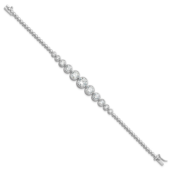 Rhodium-Plated Sterling Silver CZ Bracelet