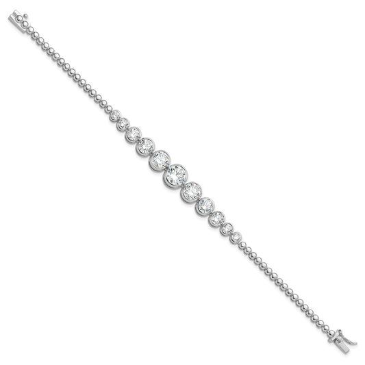 Exclusive Rhodium-Plated Sterling Silver CZ Bracelet - Stylish & Affordable