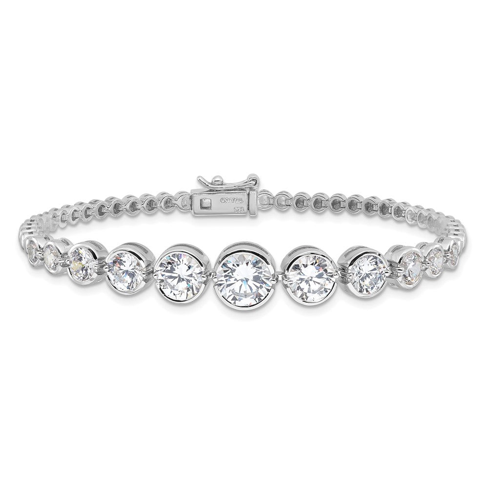 Exclusive Rhodium-Plated Sterling Silver CZ Bracelet - Stylish & Affordable