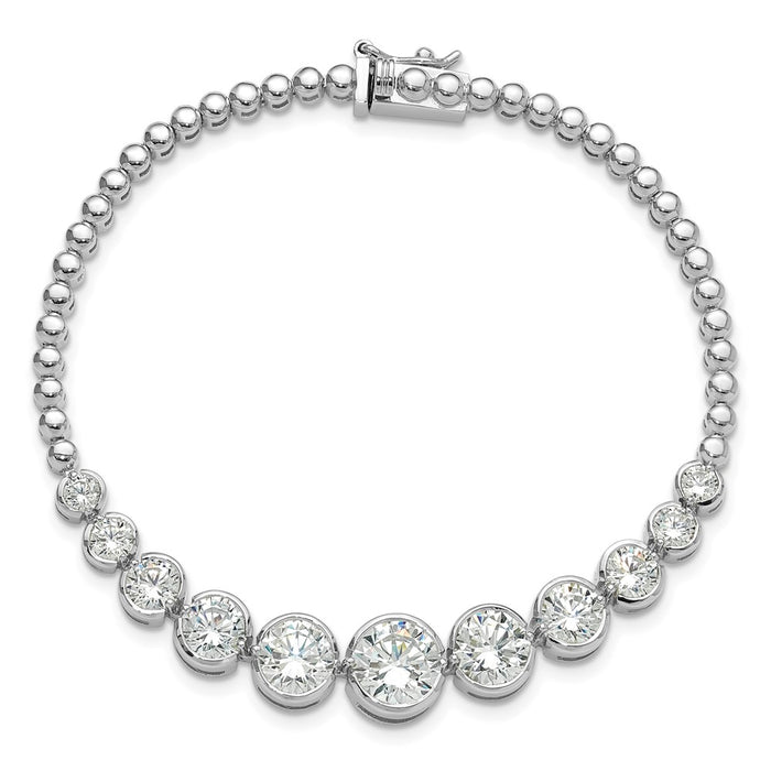 Exclusive Rhodium-Plated Sterling Silver CZ Bracelet - Stylish & Affordable-4