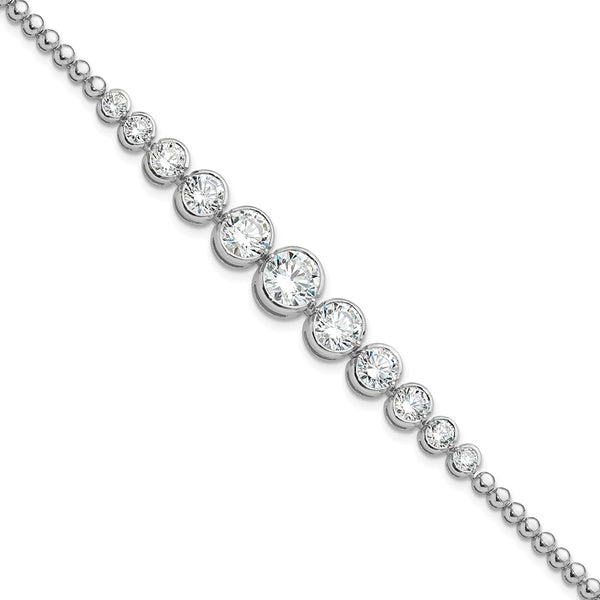 Rhodium-Plated Sterling Silver CZ Bracelet