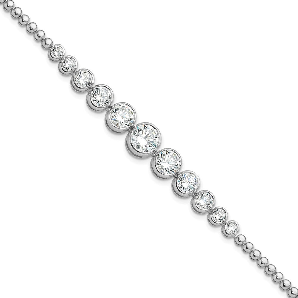 Exclusive Rhodium-Plated Sterling Silver CZ Bracelet - Stylish & Affordable