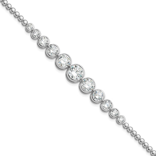 Exclusive Rhodium-Plated Sterling Silver CZ Bracelet - Stylish & Affordable