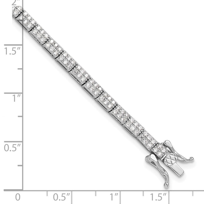Buy Stylish Rhodium-Plated Sterling Silver Micro Pave CZ Bracelet - 7.5"-4