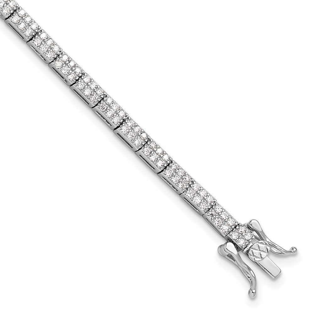 Buy Stylish Rhodium-Plated Sterling Silver Micro Pave CZ Bracelet - 7.5"