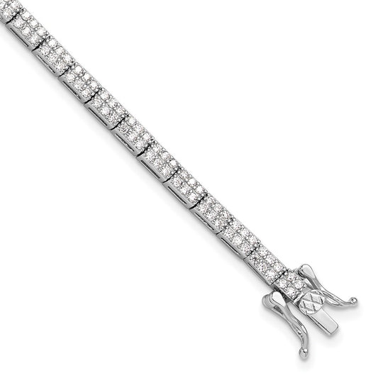 Buy Stylish Rhodium-Plated Sterling Silver Micro Pave CZ Bracelet - 7.5"