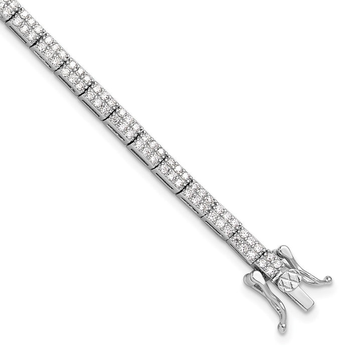 Buy Stylish Rhodium-Plated Sterling Silver Micro Pave CZ Bracelet - 7.5"-1