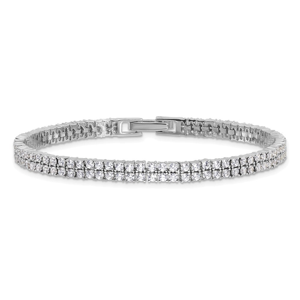 Buy Stylish Rhodium-Plated Sterling Silver CZ Tennis Bracelet - 7.25"