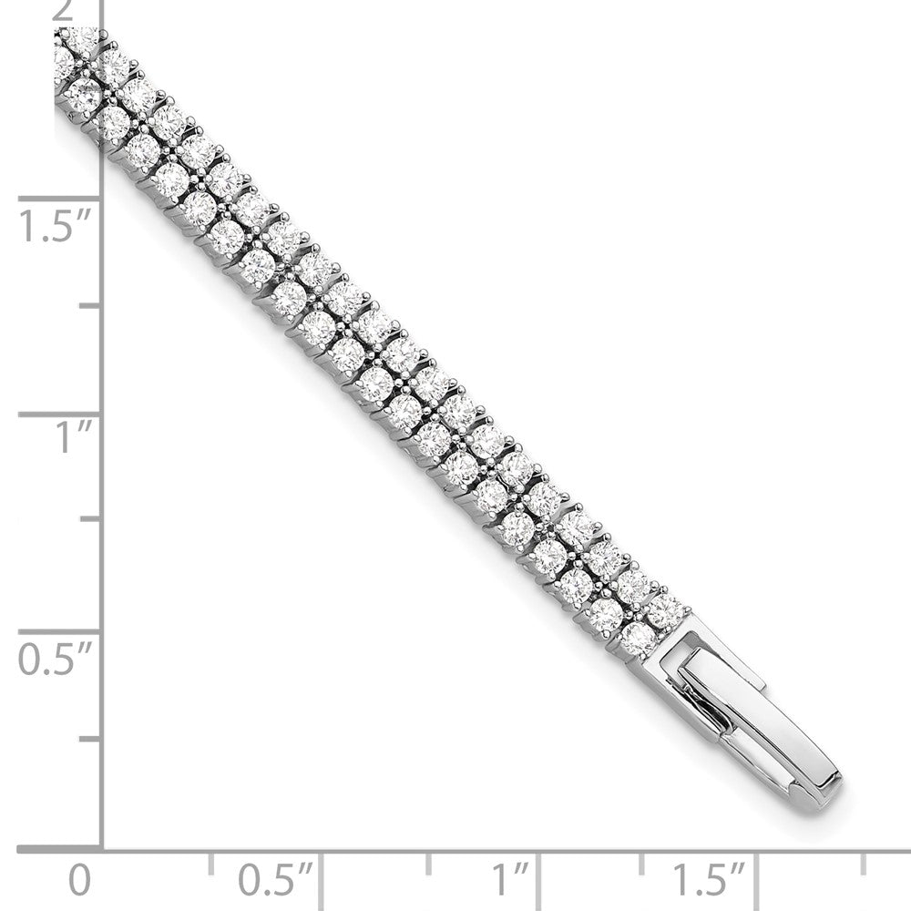 Buy Stylish Rhodium-Plated Sterling Silver CZ Tennis Bracelet - 7.25"