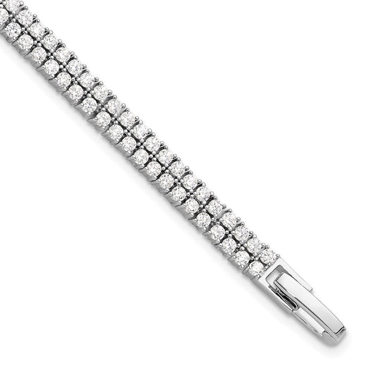 Buy Stylish Rhodium-Plated Sterling Silver CZ Tennis Bracelet - 7.25"