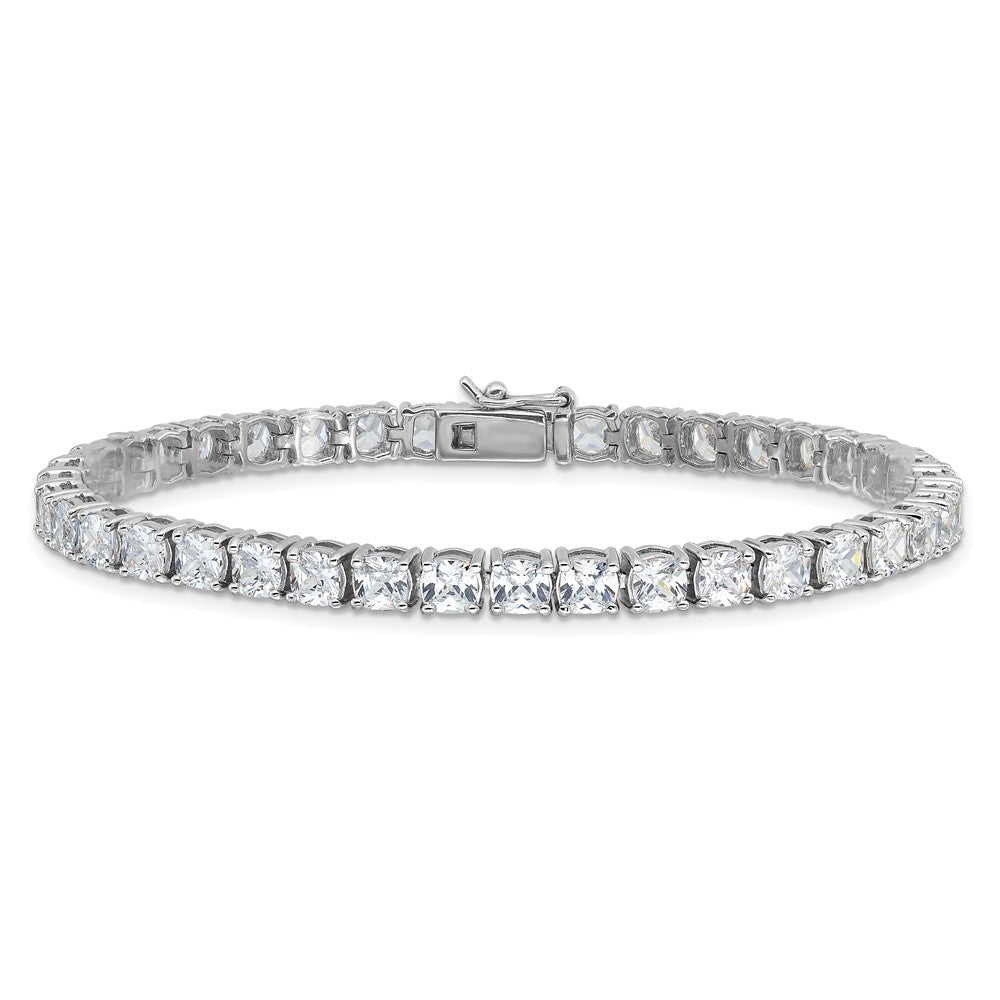 Buy Stylish Rhodium-Plated Sterling Silver CZ Tennis Bracelet - Affordable Luxury!