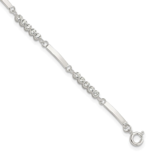 Buy Stylish Rhodium-Plated Sterling Silver CZ Bracelet - 7.25" with 1" Extension