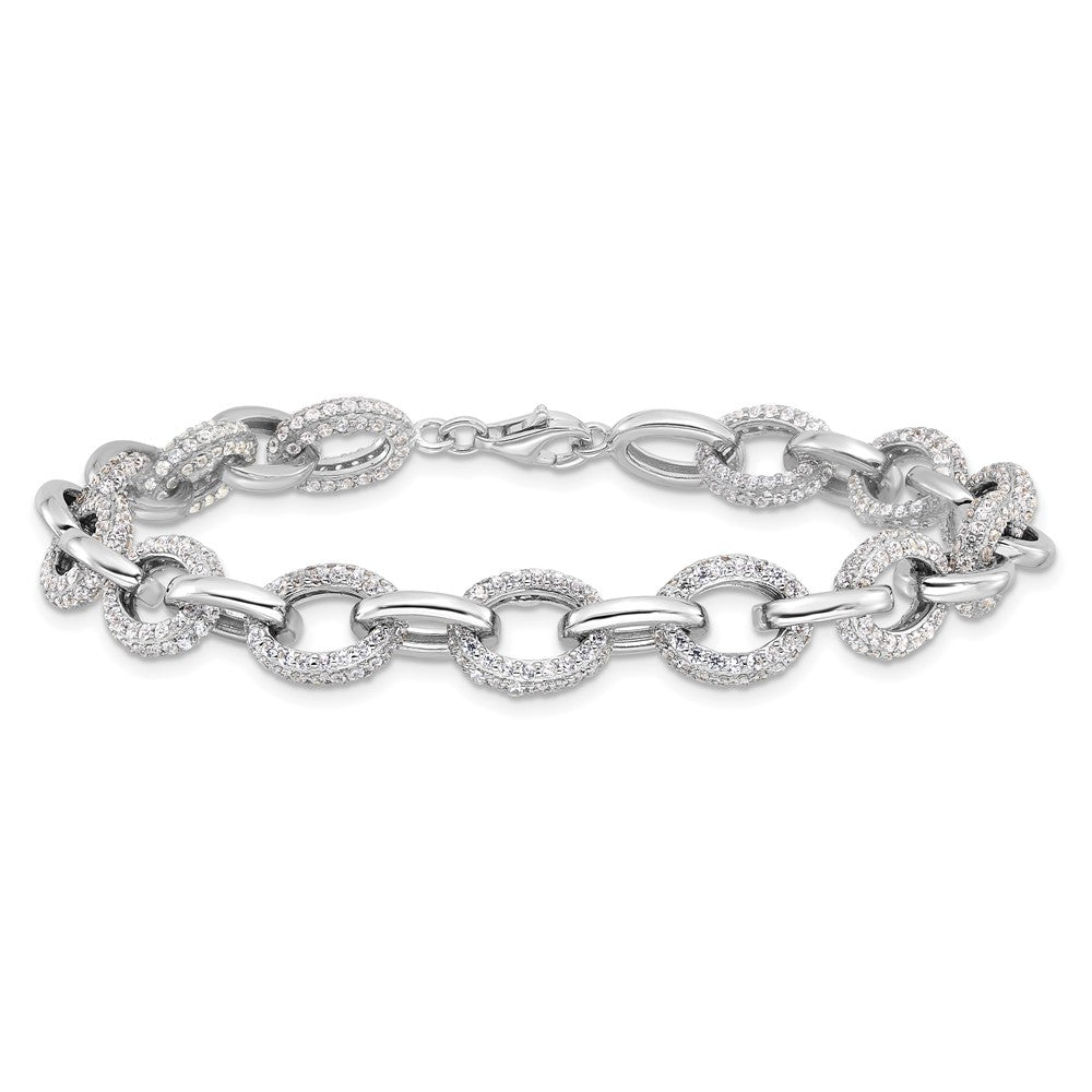 Buy Stylish Rhodium-Plated Sterling Silver Micro Pave CZ Bracelet - 7.5"