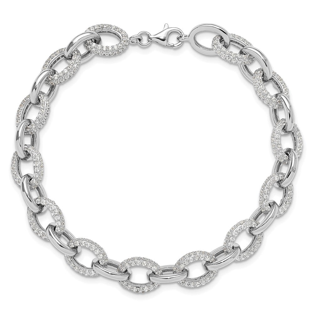 Buy Stylish Rhodium-Plated Sterling Silver Micro Pave CZ Bracelet - 7.5"