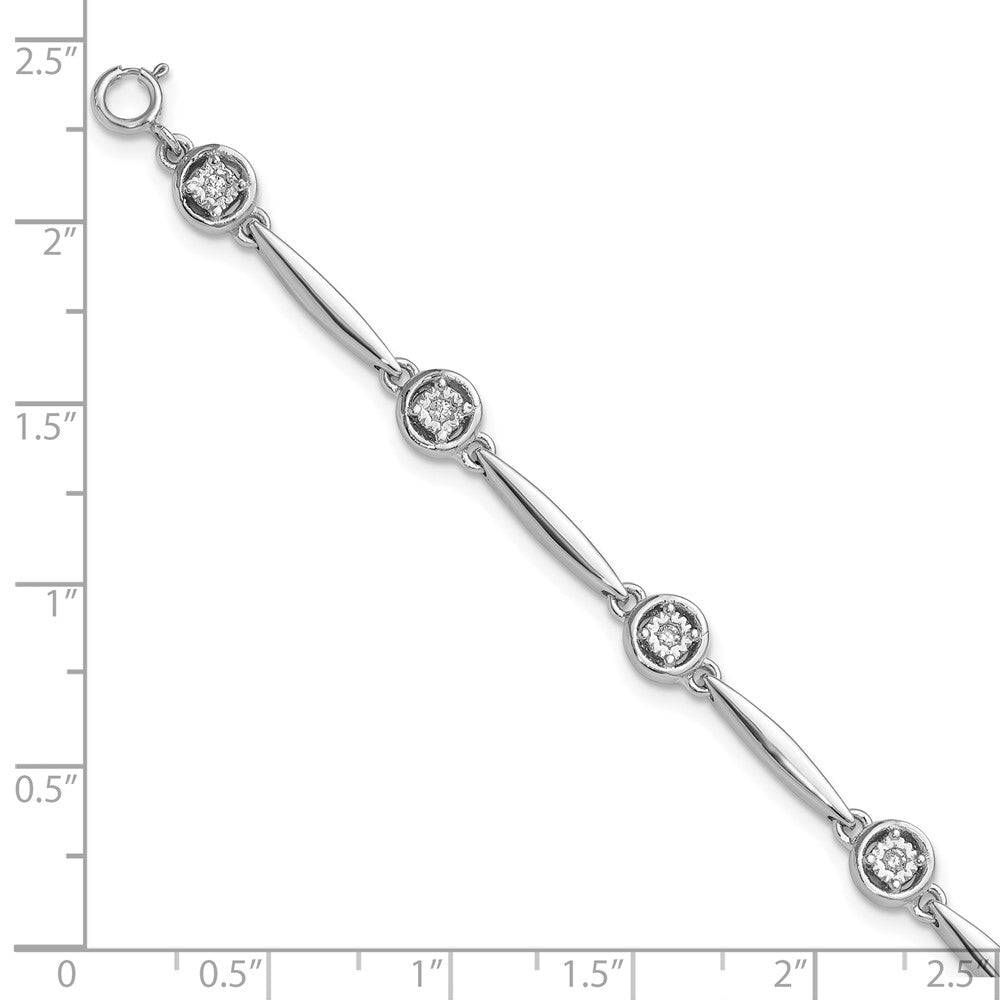 Exclusive Polished CZ Sterling Silver Bracelet, 2.25-Inch Extension, Affordable Luxury