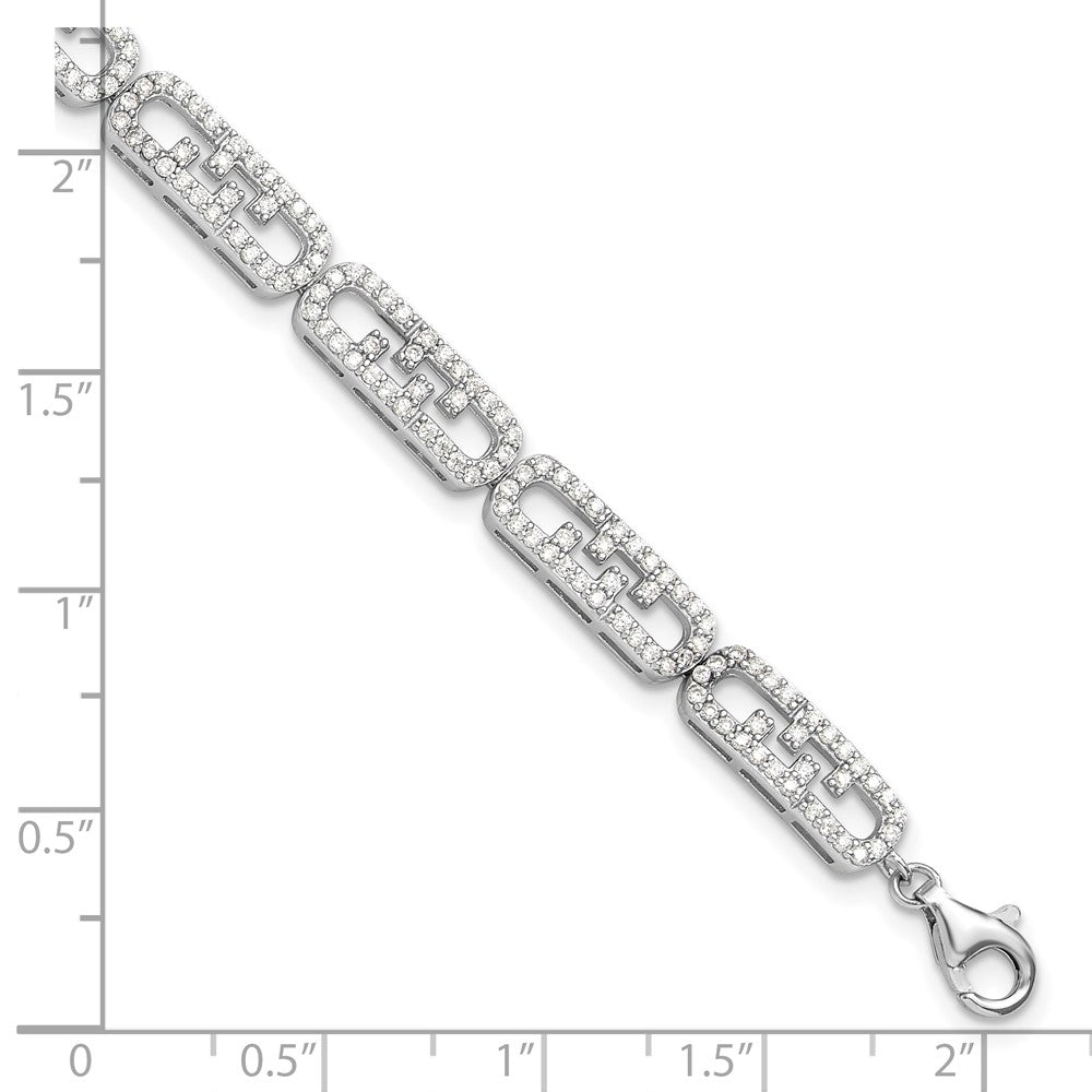 Buy Stylish Rhodium-Plated Sterling Silver CZ Bracelet - 1-Inch Extension