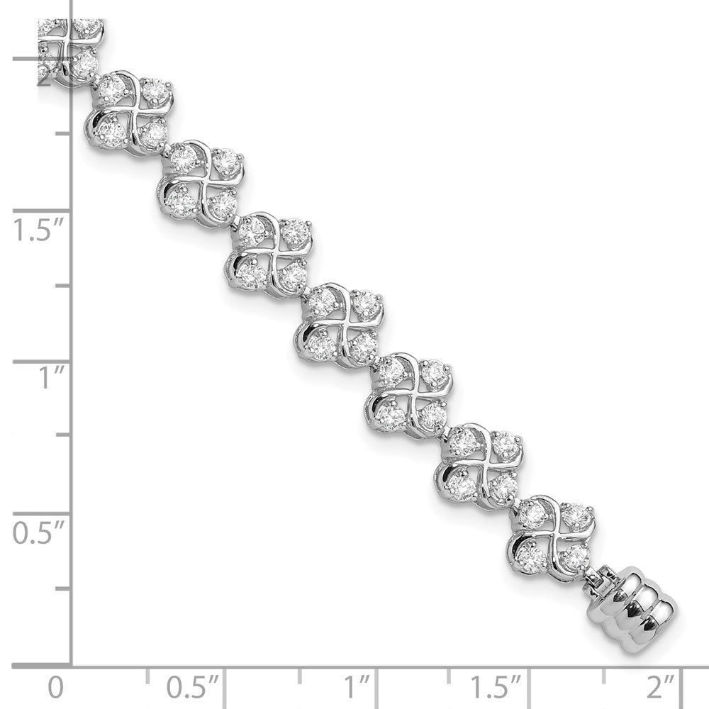 High-Quality Polished CZ Cluster Bracelet - Stylish Sterling Silver, Value Buy!